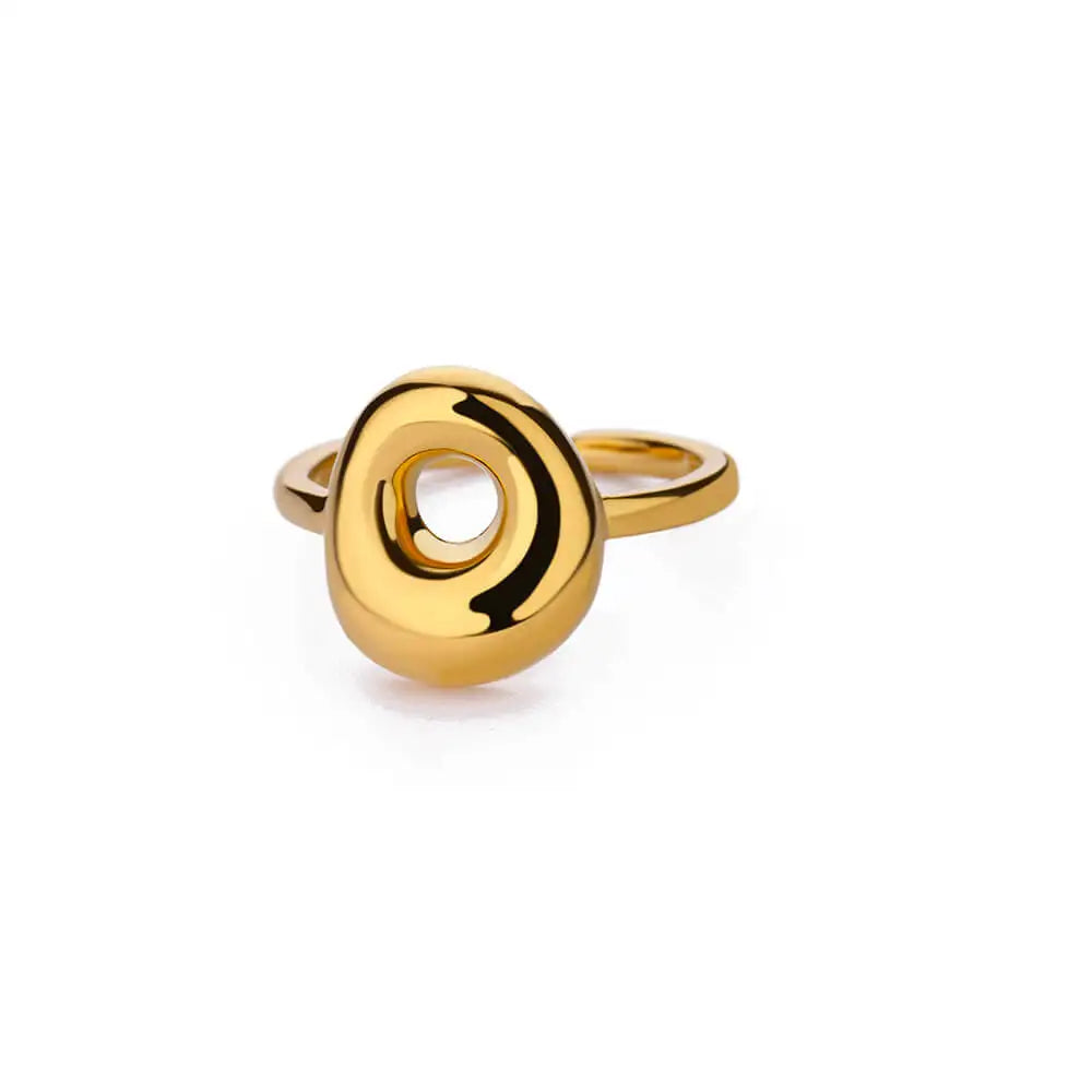 Adjustable personalized ring with initial o