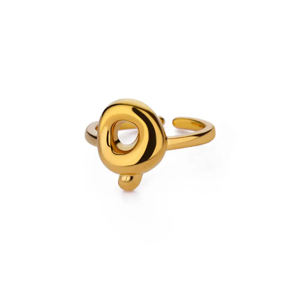 Adjustable personalized ring with initial q