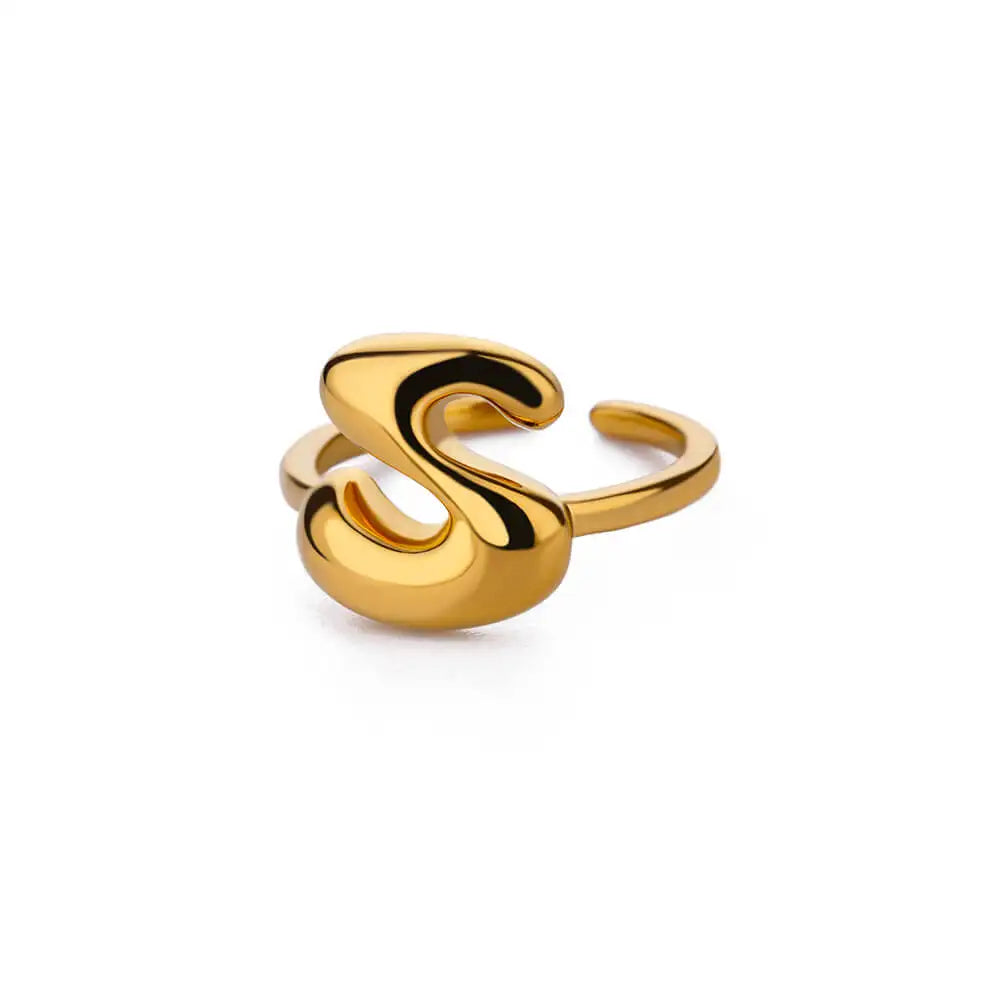 Adjustable personalized ring with initial s