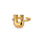 Adjustable personalized ring with initial u