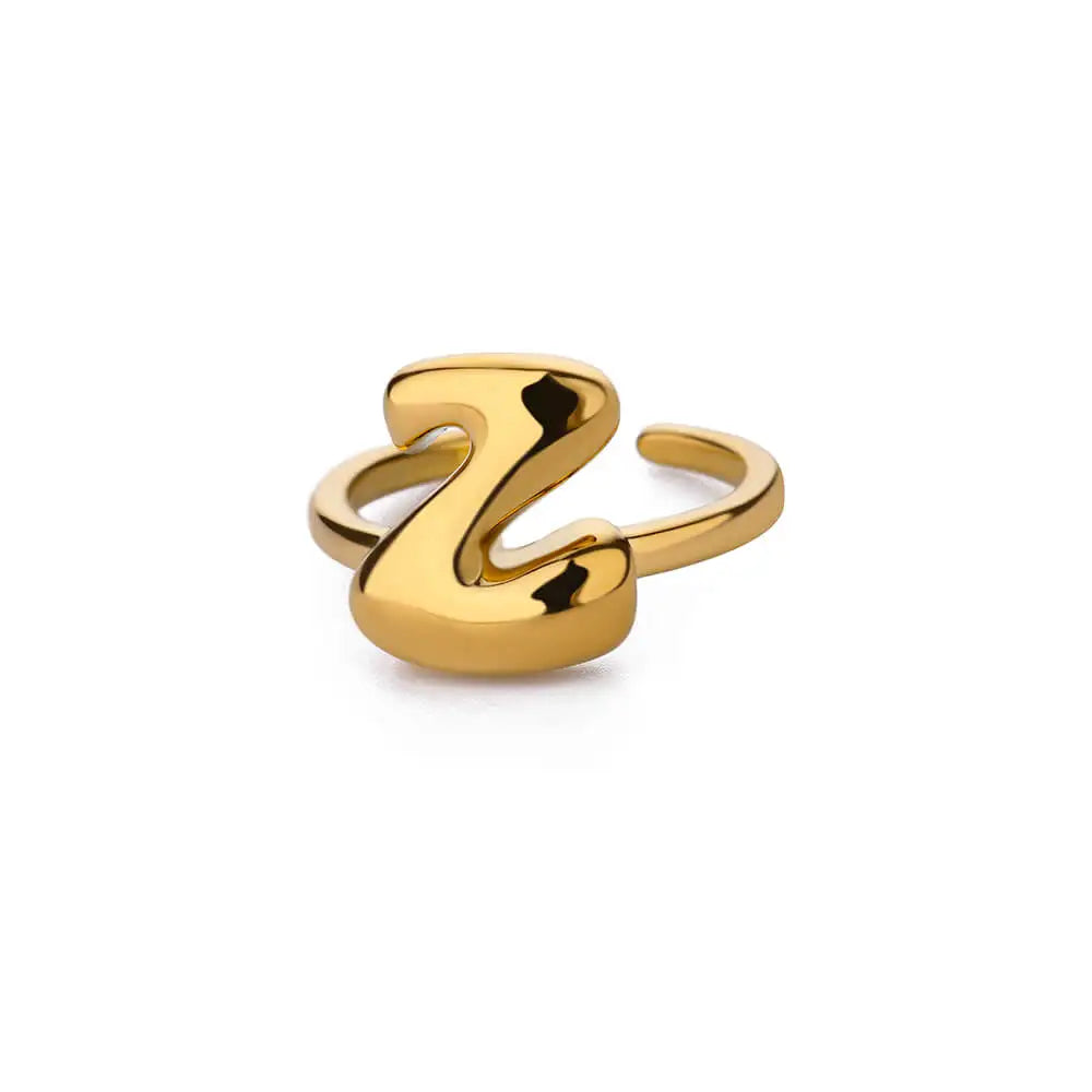 Adjustable personalized ring with initial z