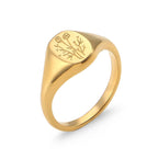 Engraved wildflower ring with wildflower motif