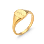Engraved wildflower lavender ring
