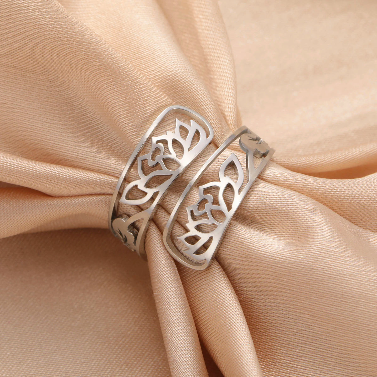 Bague avec Fleurs de Lotus argent
