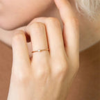 Silver & Gold Birthstone Ring 