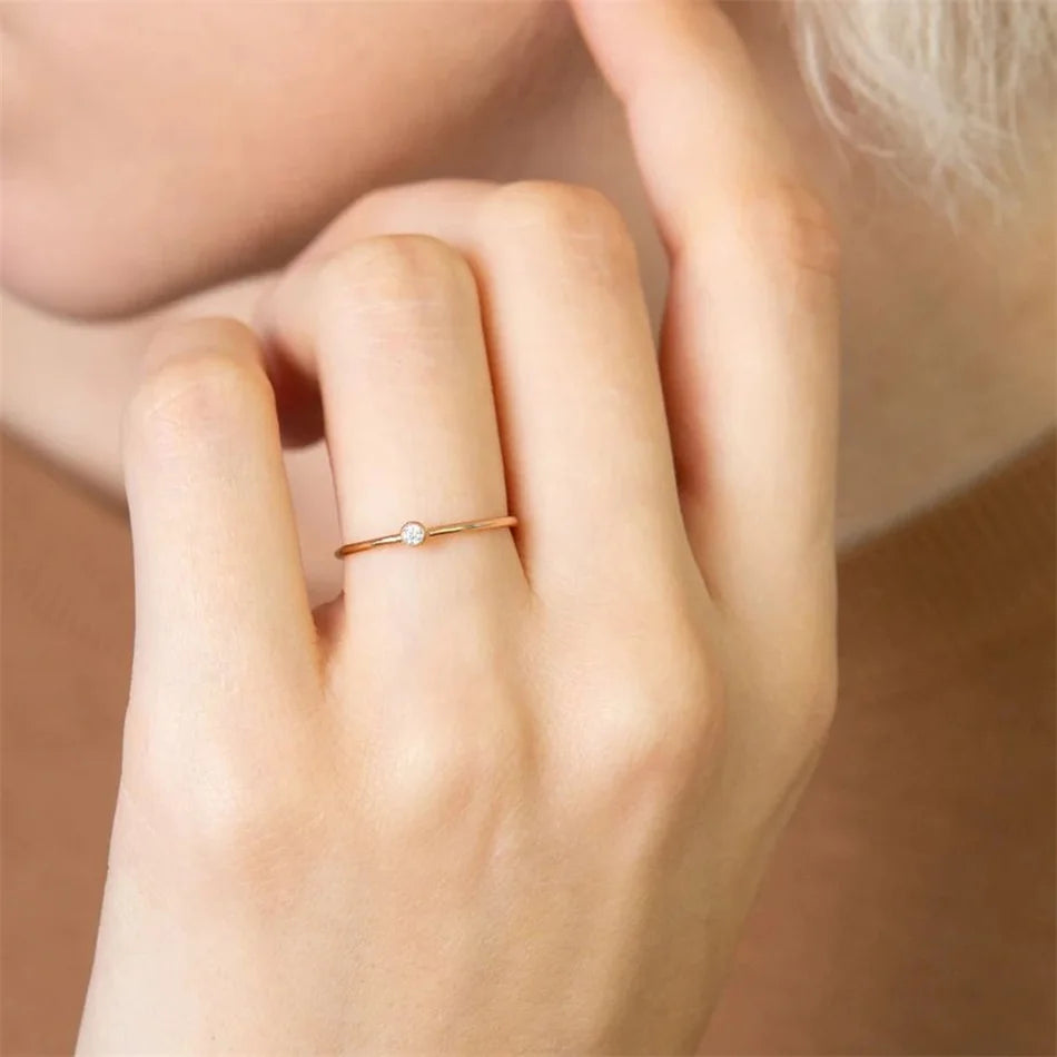 Silver & Gold Birthstone Ring 
