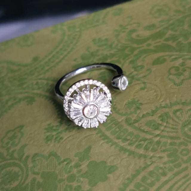 Rotating Anti-Stress Ring for Women Silver