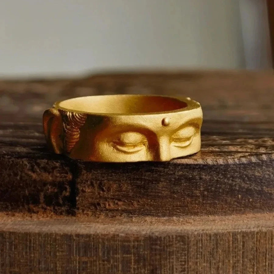 Bague Tête de Bouddha or