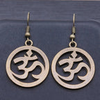 Buddhism Om Bronze Earring
