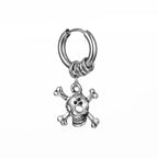 Silver Steel Skull Earring