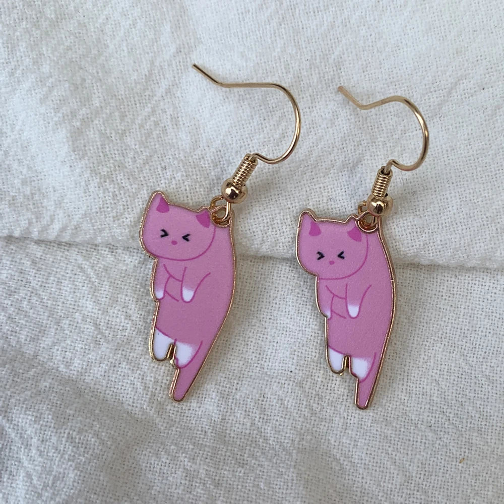 Cute Pink Cat Earrings