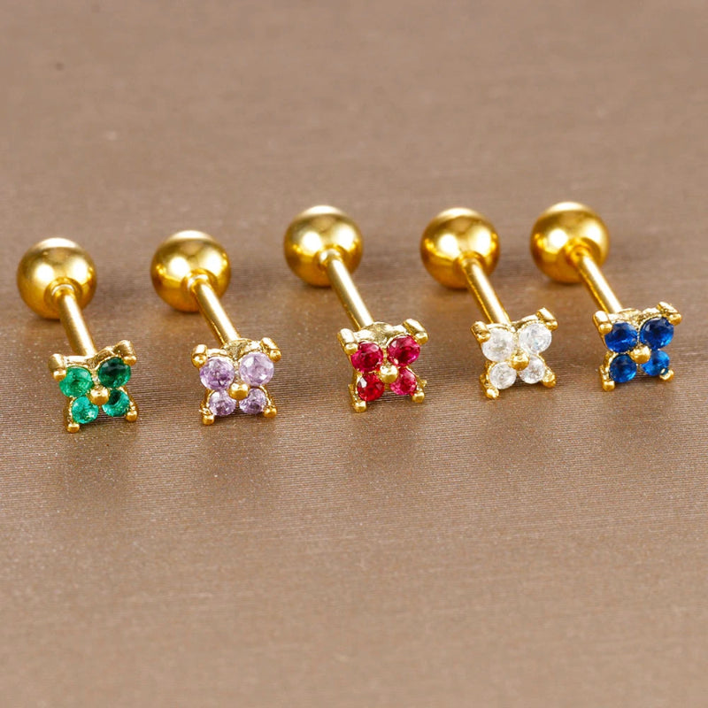 Boucles d'Oreilles Clou Pierre de Naissance
