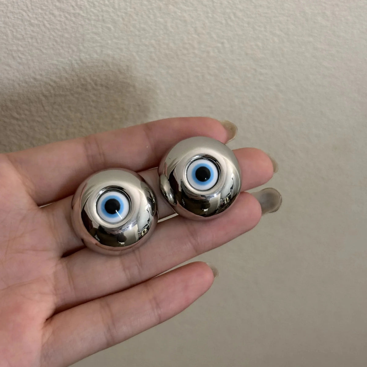 Boucles d'Oreilles Clou Vintages Contre le Mauvais Oeil argent