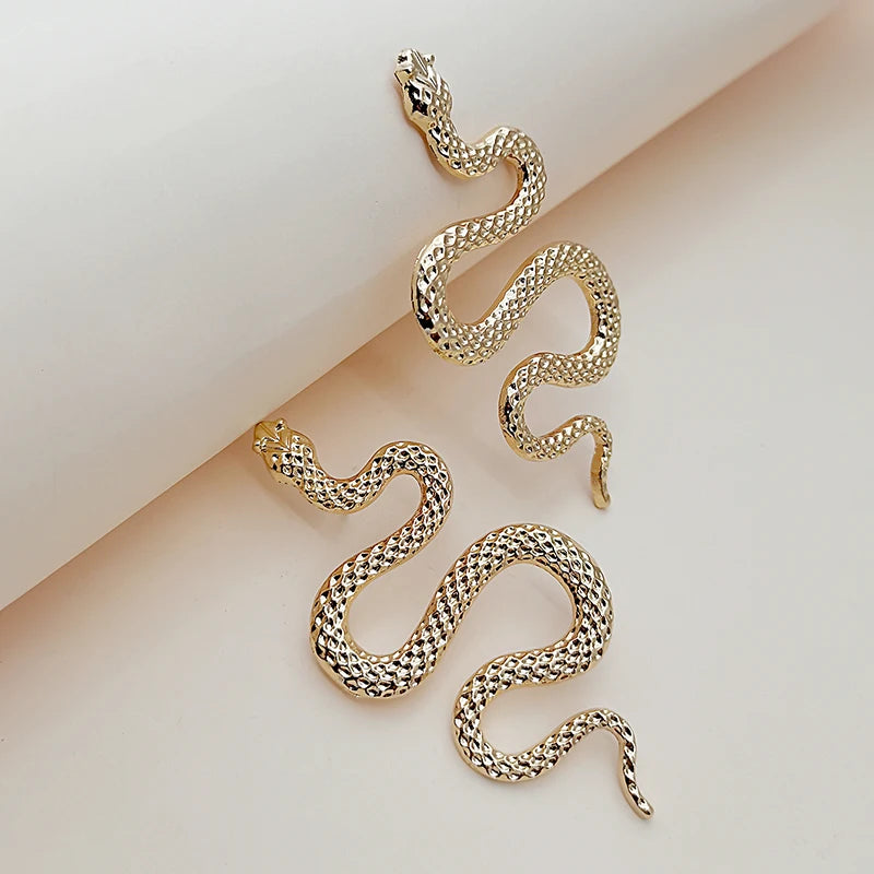 Long Serpent Earrings silver