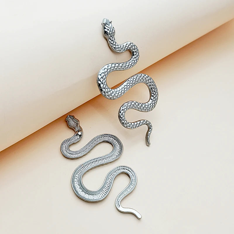 Long Serpent Earrings silver