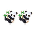 Auskarai Panda Bambukas