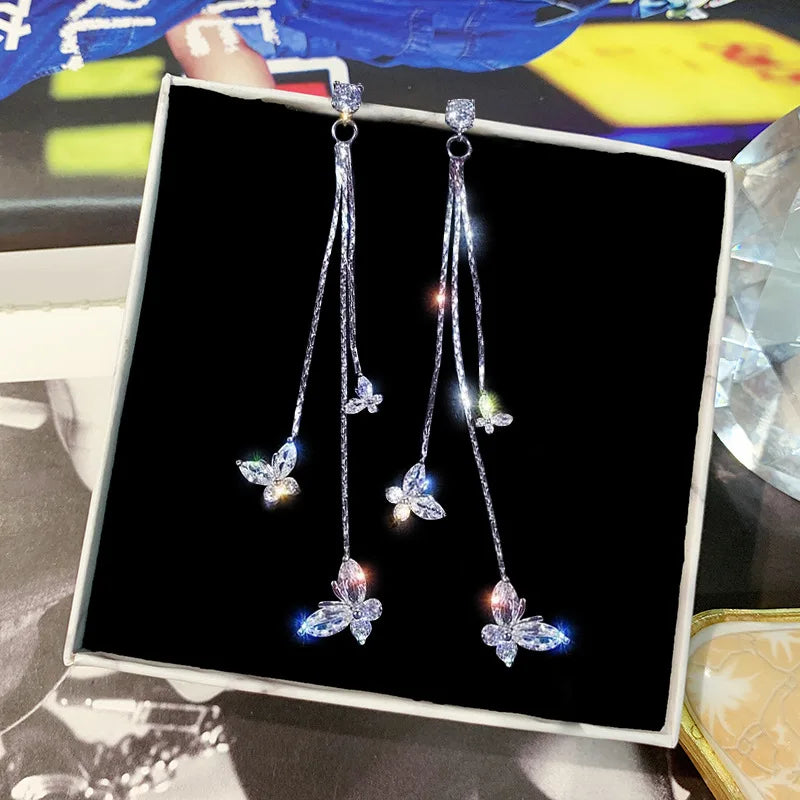 Women's Silver Butterfly Earrings