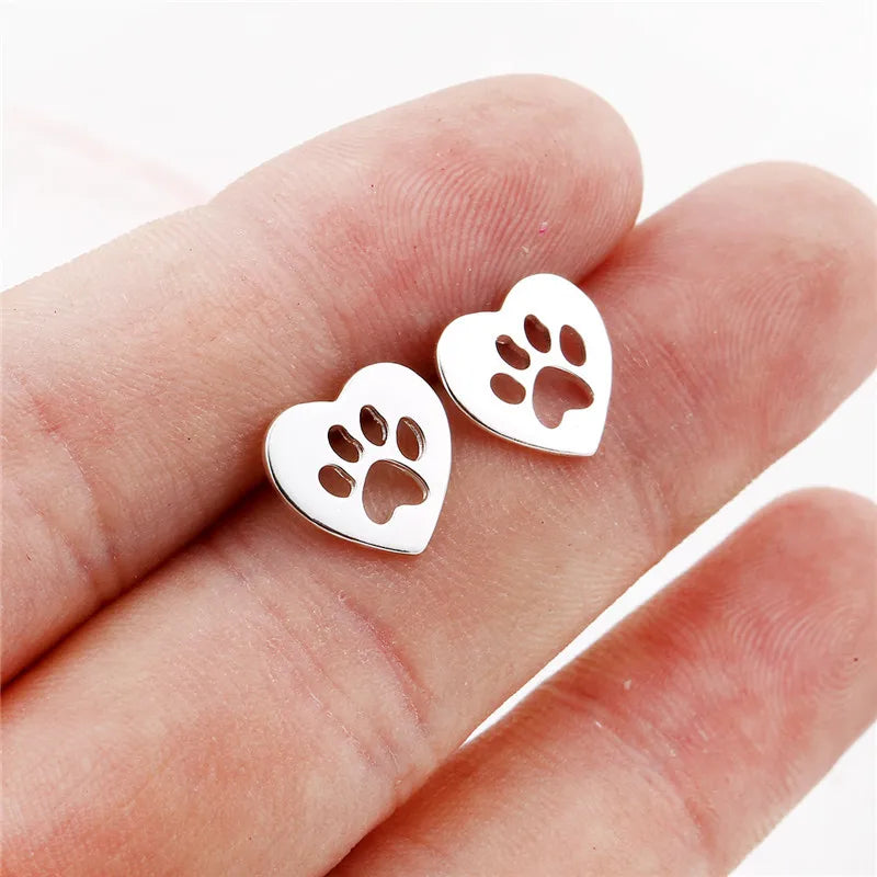 Silver Paw Earrings
