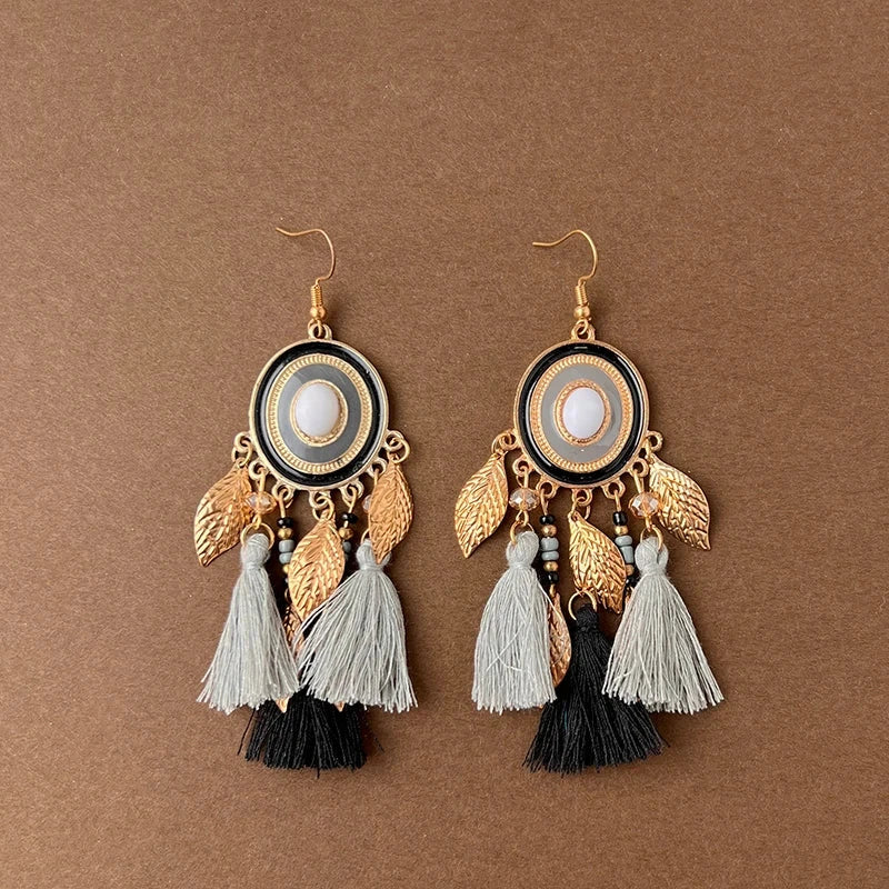 Boucles d'Oreilles Pendantes Bohêmes Plumes 3