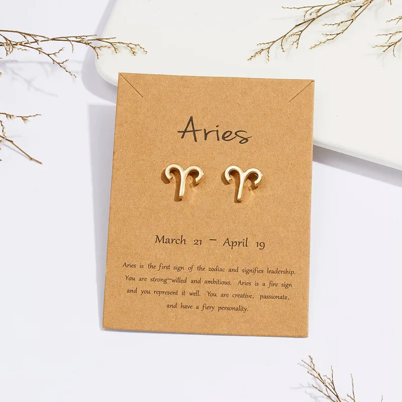 Auskarai Zodiako ženklas 12 žvaigždynų Avinas