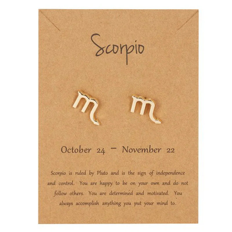 Auskarai Zodiako ženklas 12 žvaigždynų Skorpionas