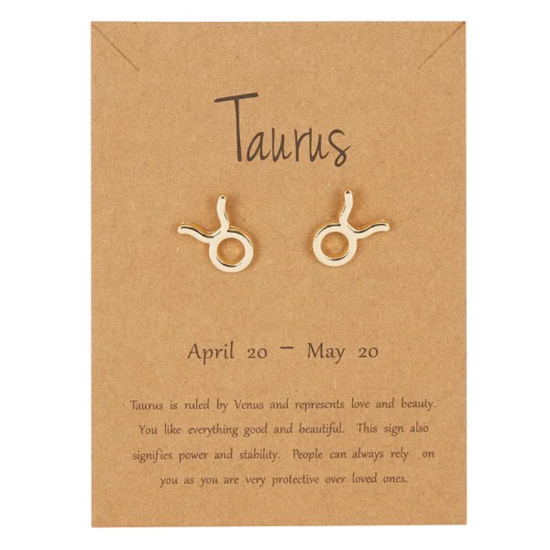 Auskarai Zodiako ženklas 12 žvaigždynų Jautis