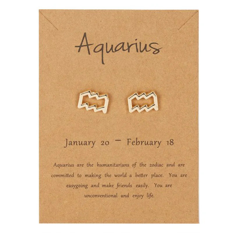 Auskarai Zodiako ženklas 12 žvaigždynų Vandenis