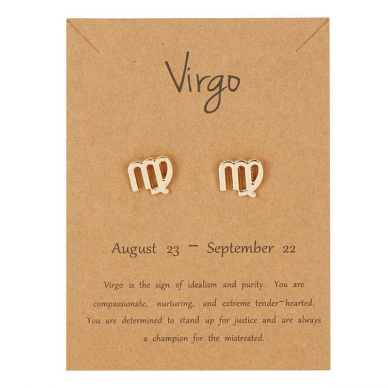 Auskarai Zodiako ženklas 12 žvaigždynų Mergelė