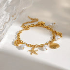 Bracelet avec Coquillages et Perles Blanches