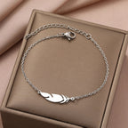 Bracelet de Charme avec Plume argent