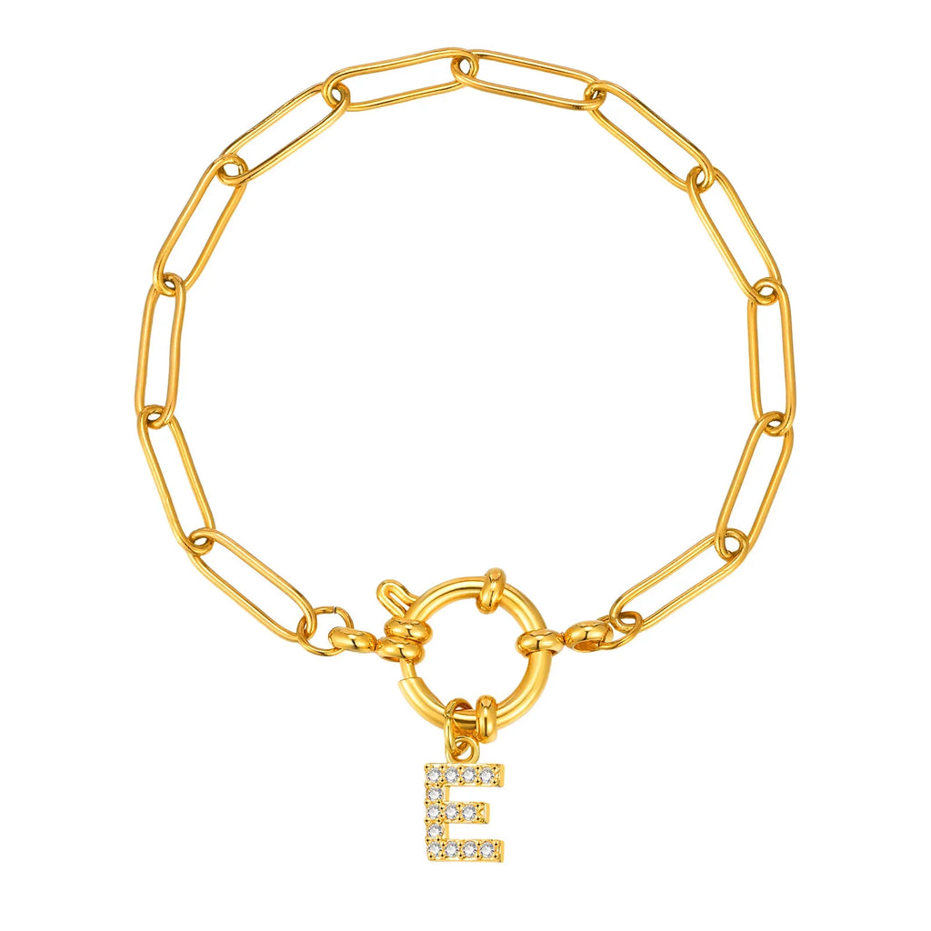 Personalized bracelet with initial e