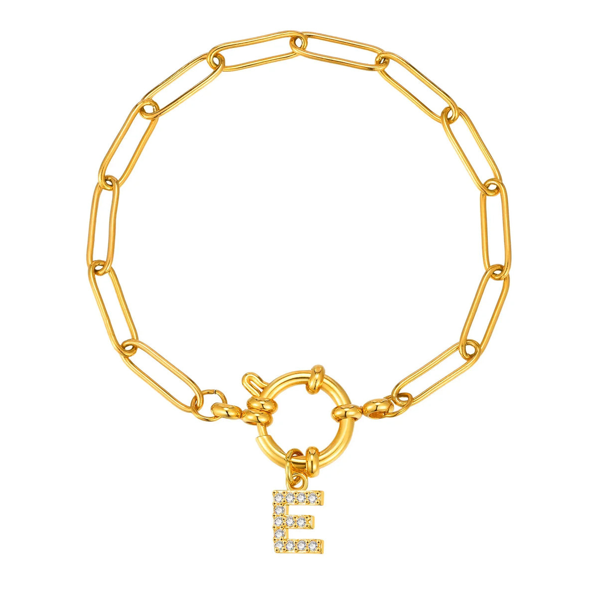 Personalized bracelet with initial e