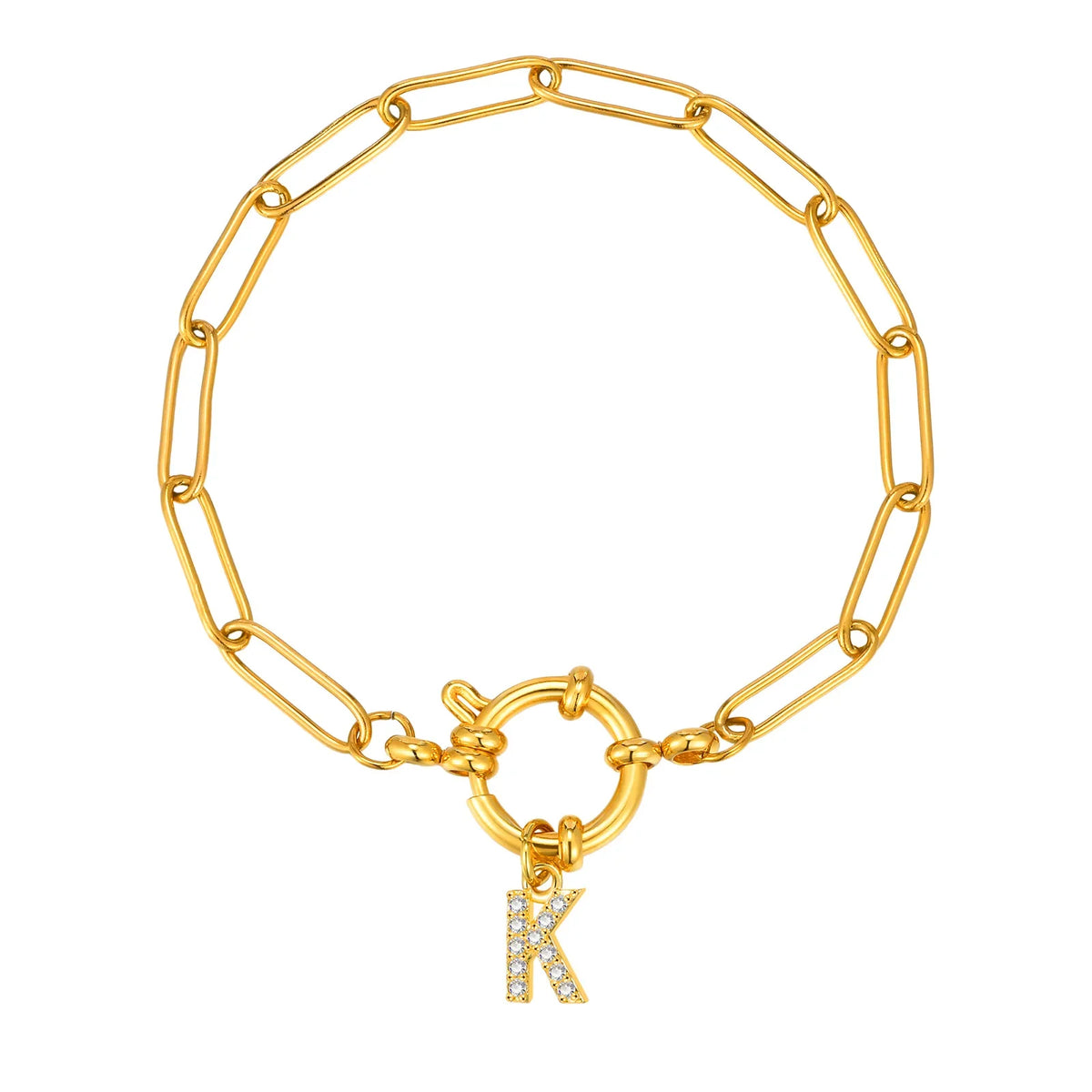 Personalized bracelet with initial k