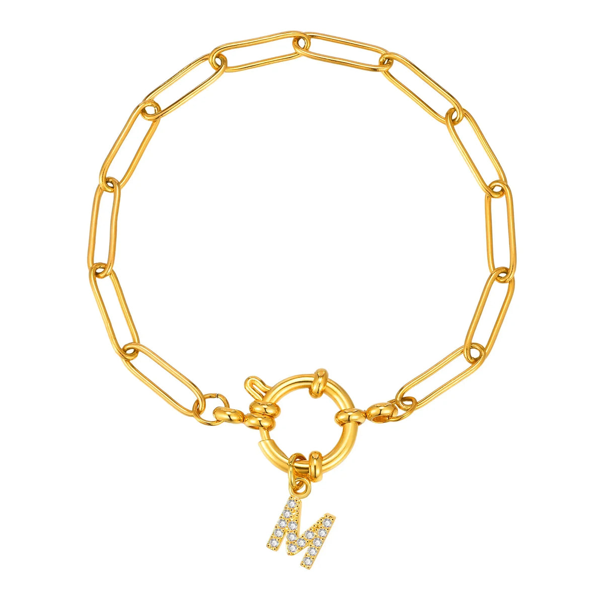 Personalized bracelet with initial m