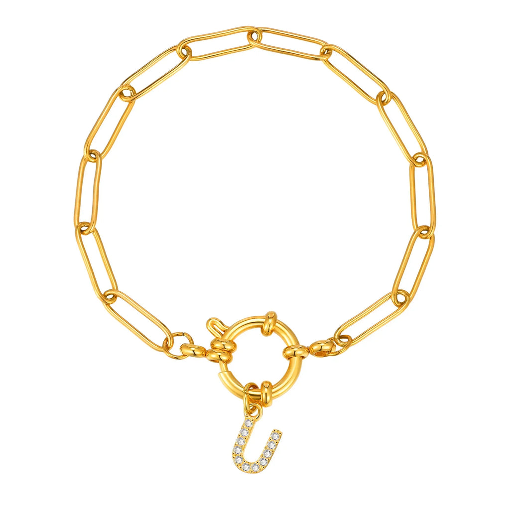 Personalized bracelet with initial u