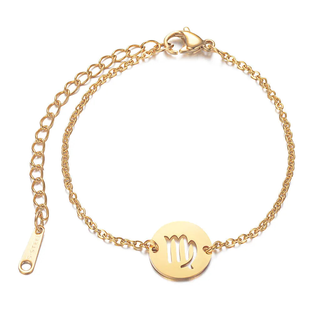 Bracelet avec Pendentif du Signe du Zodiaque Astrologique vierge