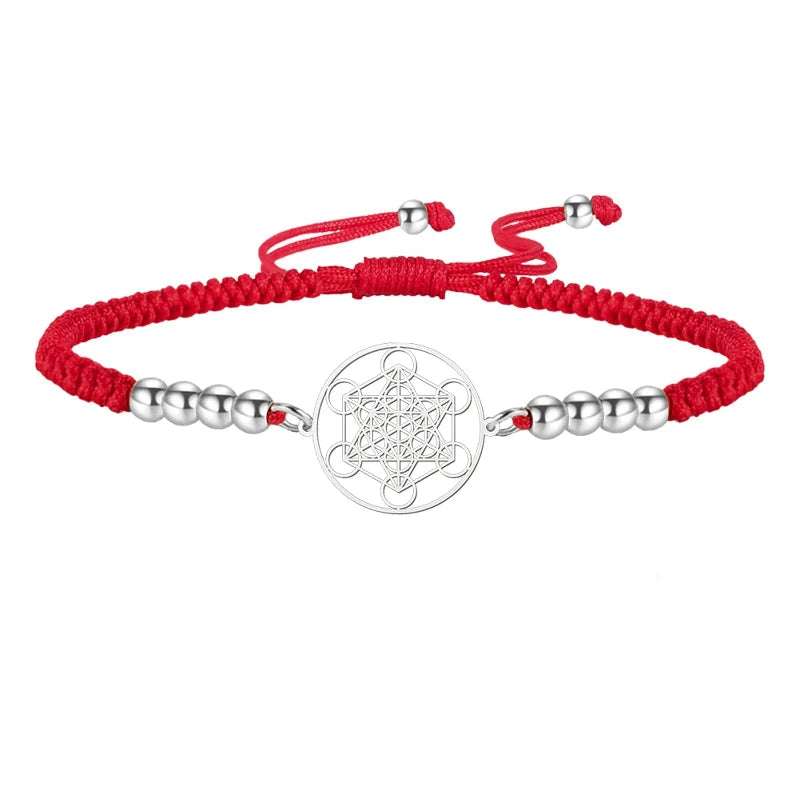 Bracelet Coloré Cube de Métatron rouge