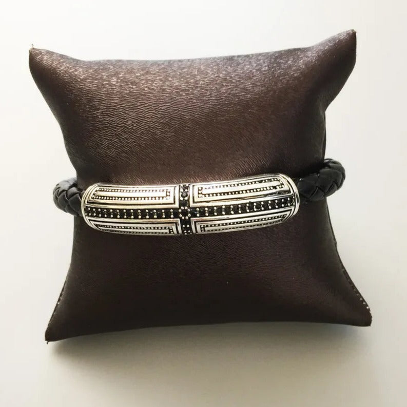 Rustic Cross Leather Bracelet - Exception®