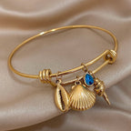 Bracelet de Charme Coquillages or