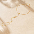 Bracelet de Main avec Fleurs en Zircon or