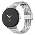 Aproce no rūdīta tērauda ar sieta rakstu Smartwatch Google Pixel Watch 1 & 2 sudraba krāsā