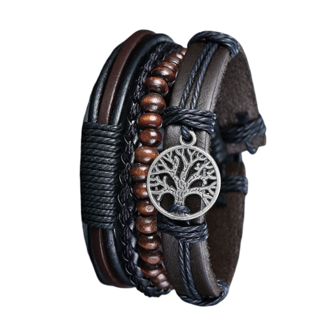 Leather Tree of Life Bracelet for Men 