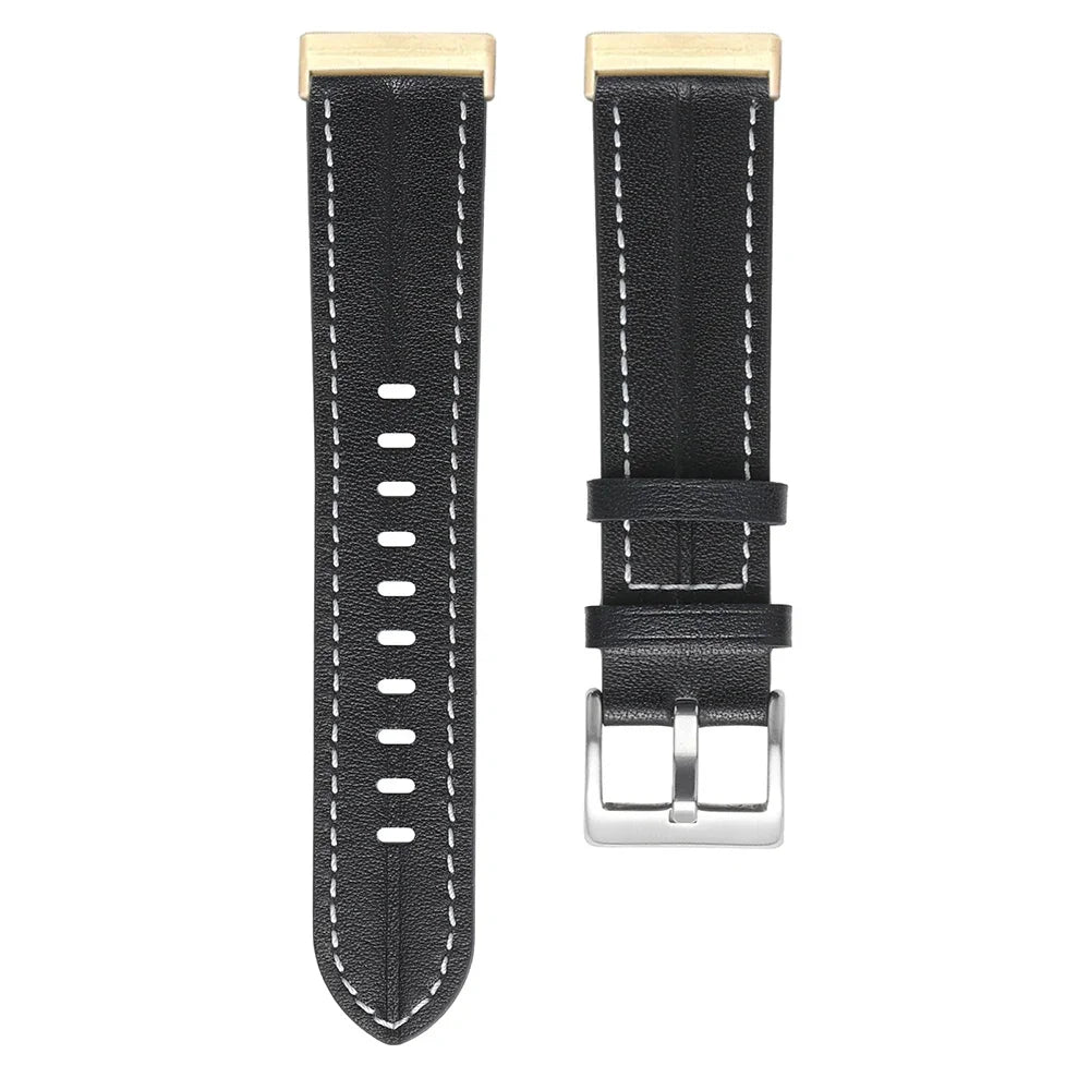 Kožni remen za sat Fitbit Versa 3, Versa 4, Sense 1 i Sense 2 crni