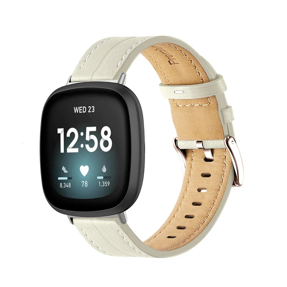 Kožni remen za sat Fitbit Versa 3, Versa 4, Sense 1 i Sense 2 bijeli