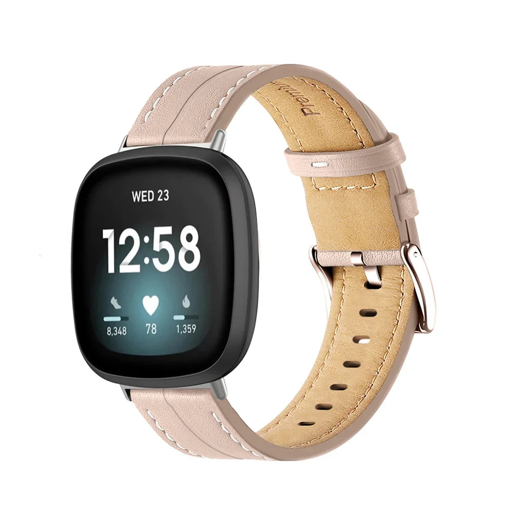 Kožni remen za sat Fitbit Versa 3, Versa 4, Sense 1 i Sense 2 rozi
