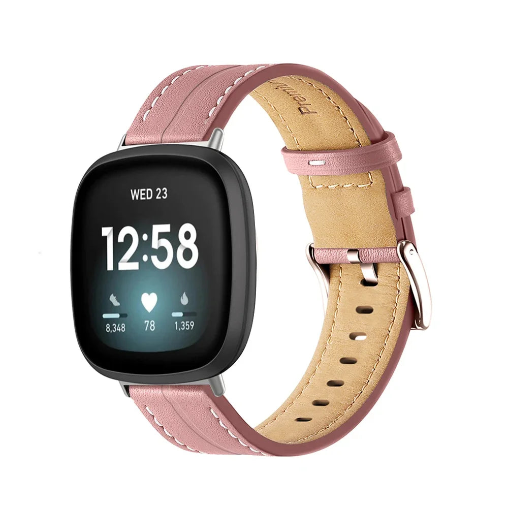 Kožni remen za sat Fitbit Versa 3, Versa 4, Sense 1 i Sense 2 rozi