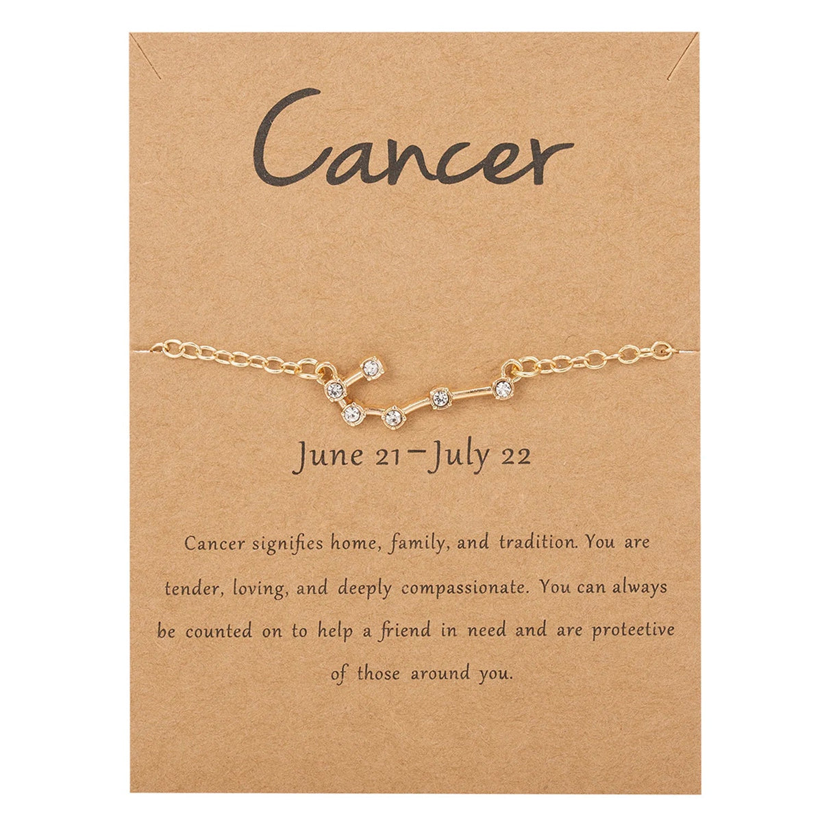 Women's Zodiac Sign Bracelet 12 Constellations Cancer