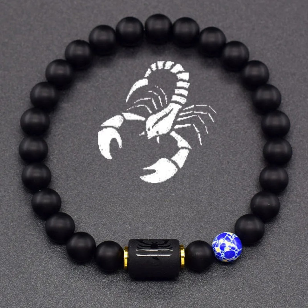 Black Zodiac Sign Bracelet Astro Black 12 Constellations 