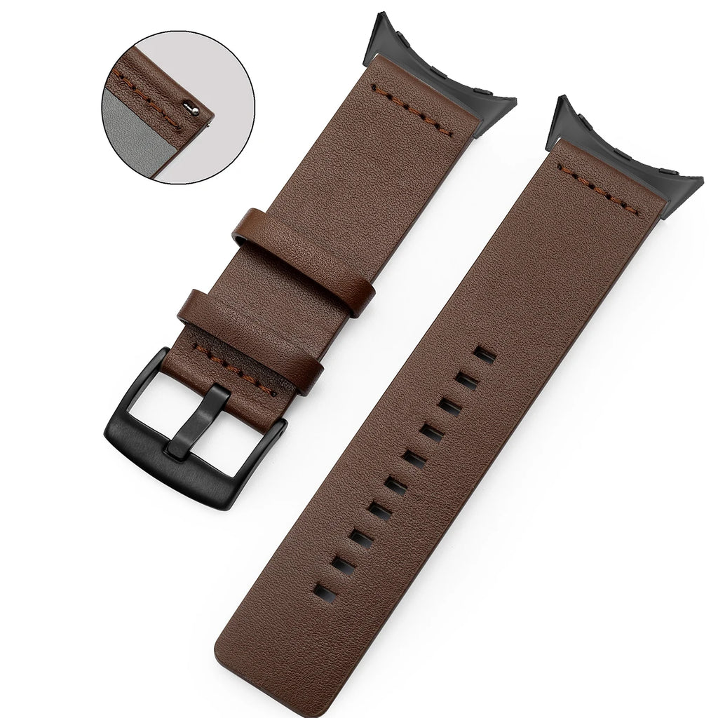 Brown Leather Strap for Google Pixel Watch 1, 2, 3, 41mm 45mm