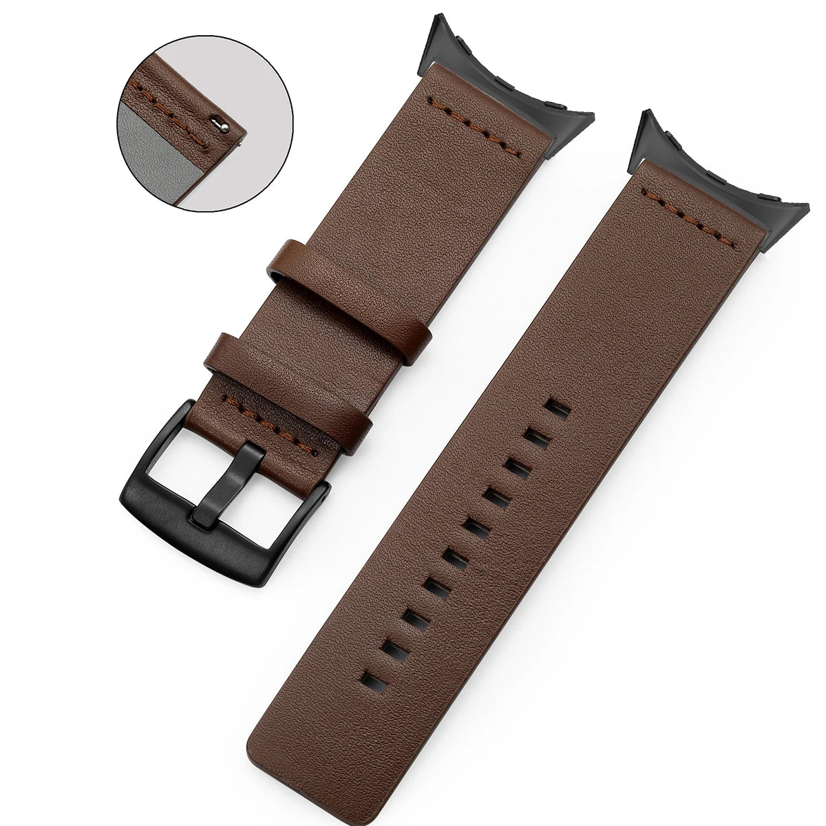 Brown Leather Strap for Google Pixel Watch 1, 2, 3, 41mm 45mm